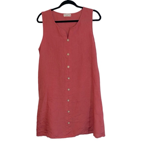 Terzo Millennio linen dress sleeveless size M salmon made in Italy - Picture 1 of 12